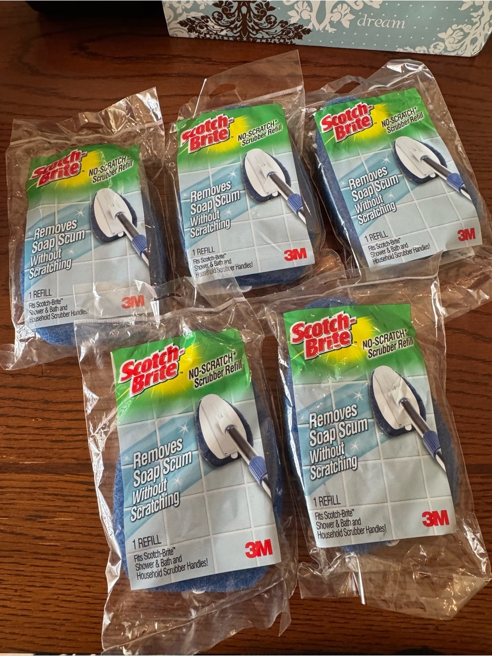 SCOTCH-BRITE No-Scratch Shower & Bath Scrubber Refills Lot of 5 Discontinued NOS